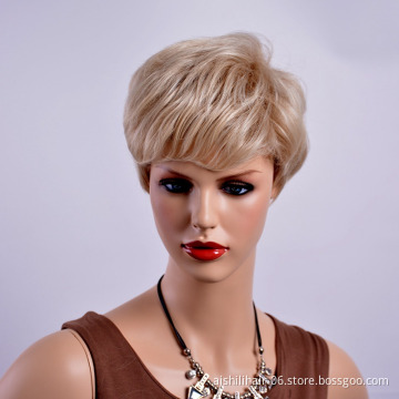 New Arrival unique design  Brazilian gold color  short Human Hair Wig for black women